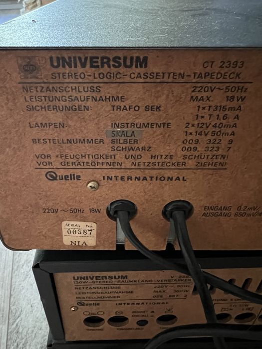 Universum System HiFi 6000 (wzmacniacz, tuner, magnetofon)