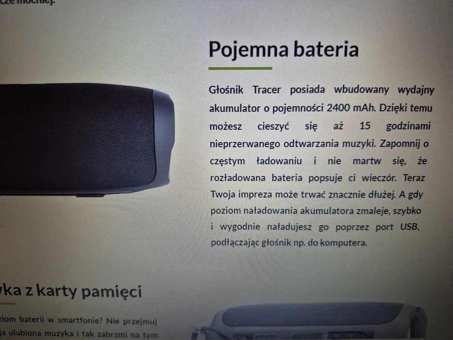 Głośnik Bluetooth Tracer Music Tube Tw Radio  20 W