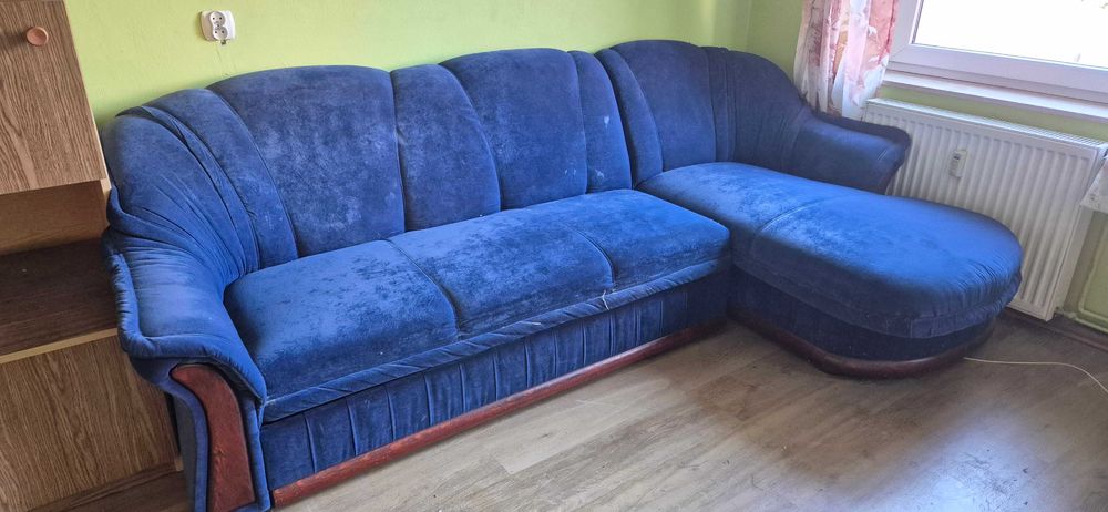 Narożnik rozkładany niebieski