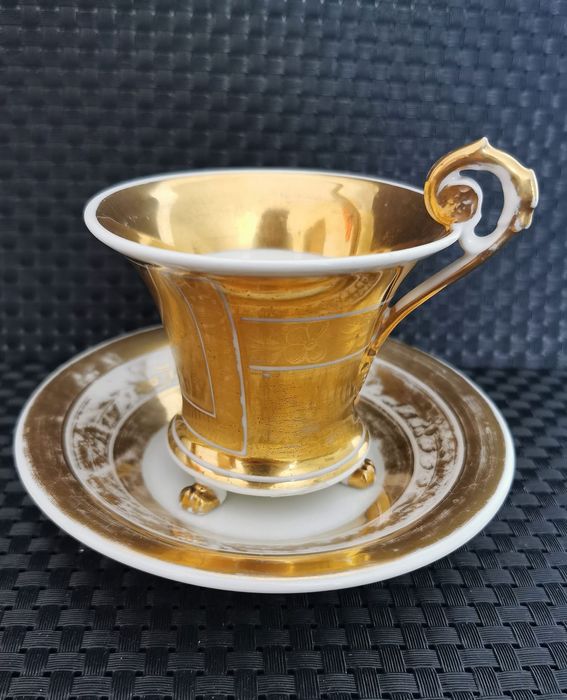 Filiżanka Napoleona Złota Porcelana Grawerowana DUO