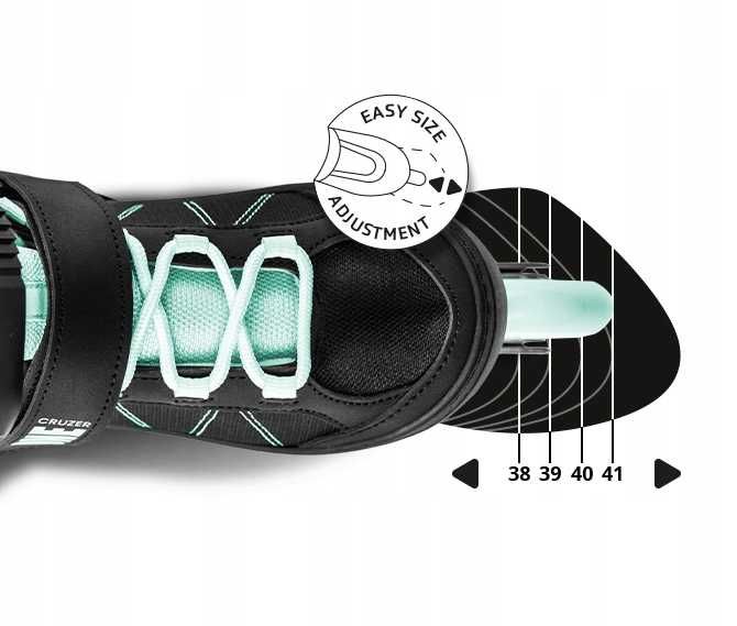 Nowe Rolki Regulowane Damskie Męskie Czarno Niebieskie R. 38-41