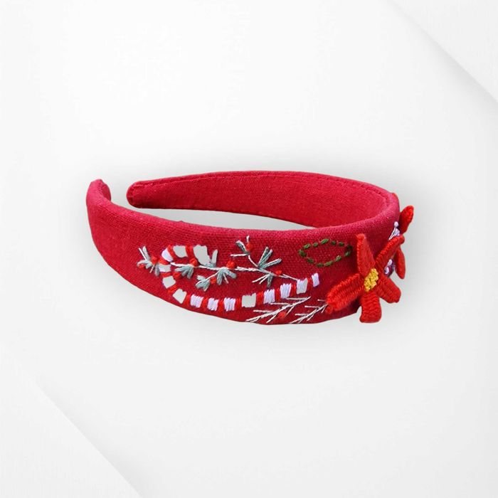 3D Hand embroidered headband - Christmas theme