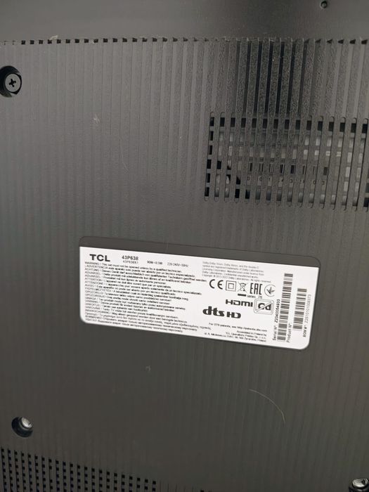 TCL Telewizor 43 cale 4K Google TV 43P638