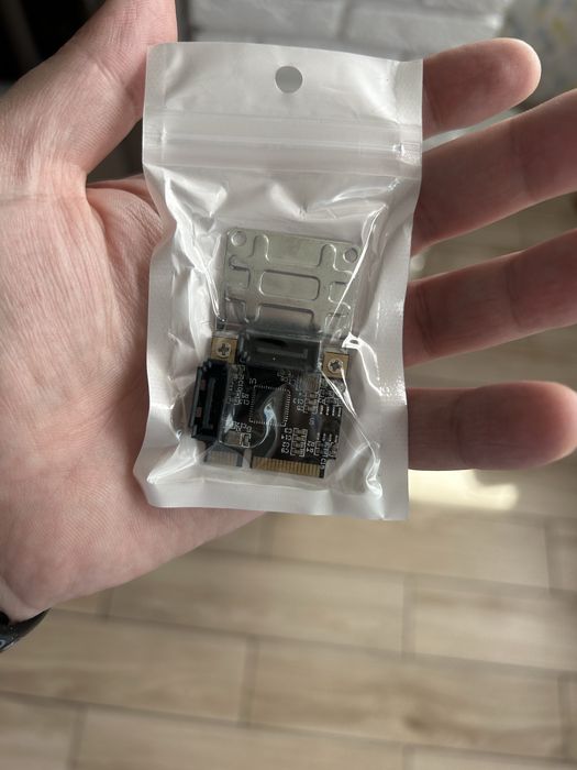 Плата-переходник Mini PCI-E на 2хSATA
