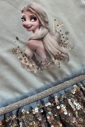ZESTAW 2 sukienki Elsa, Elza, Frozen, Kraina Lodu CEKINY, tiul