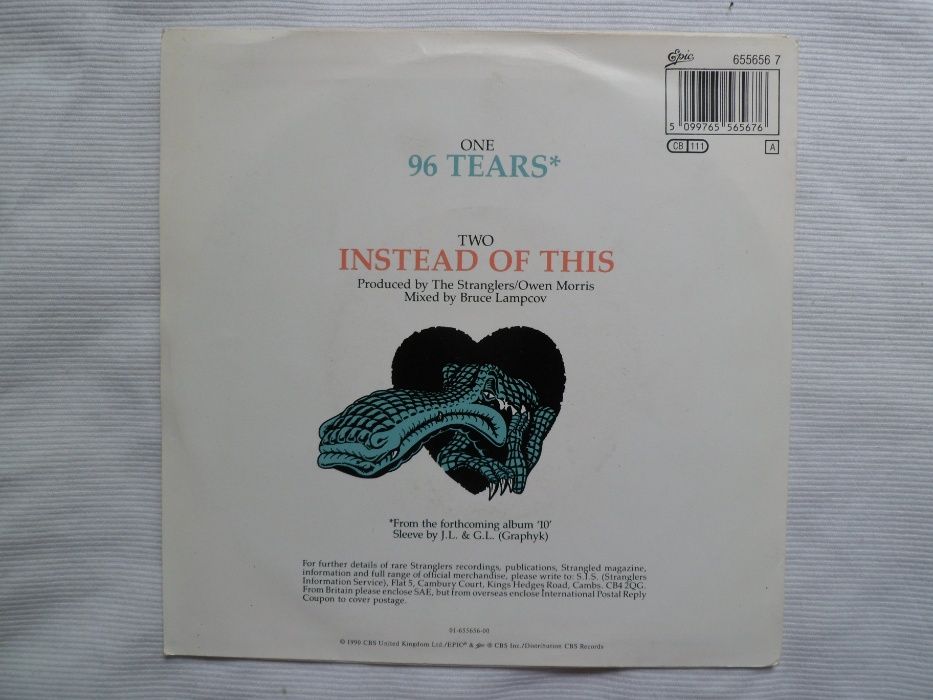 The Stranglers "96 Tears" 7" single