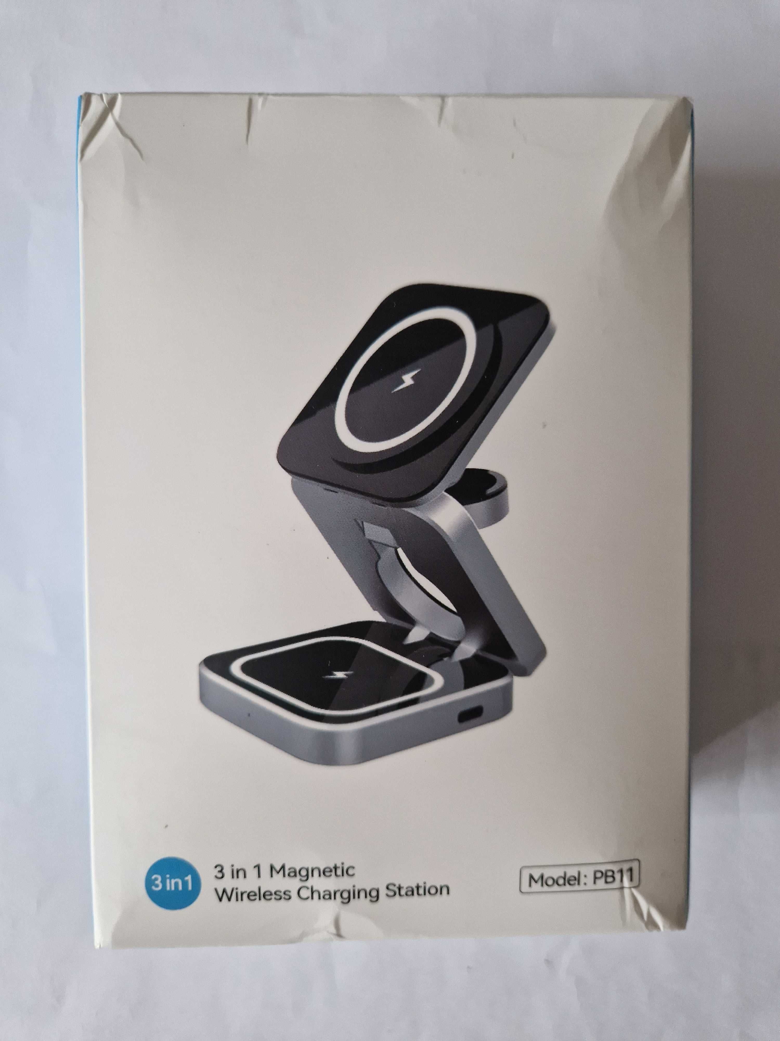 Magnetyczna ładowarka 3 w 1 w praktycznym etui