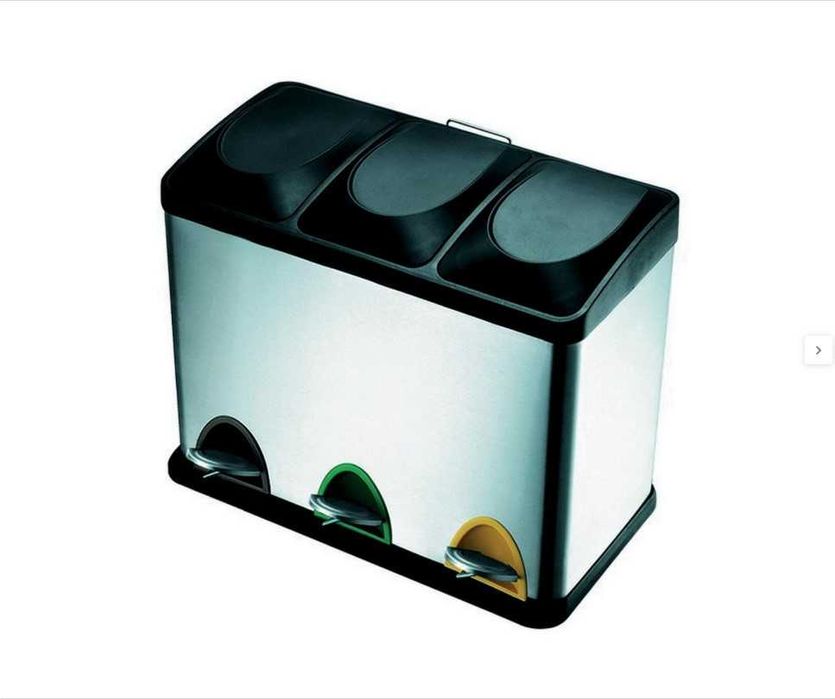 Balde do Lixo Reciclagem 3 compartimentos de 15L (Usado)