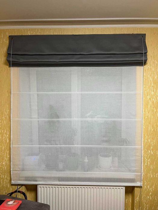Римские шторы, блекаут, двойні римські штори, с тюлью, с принтом