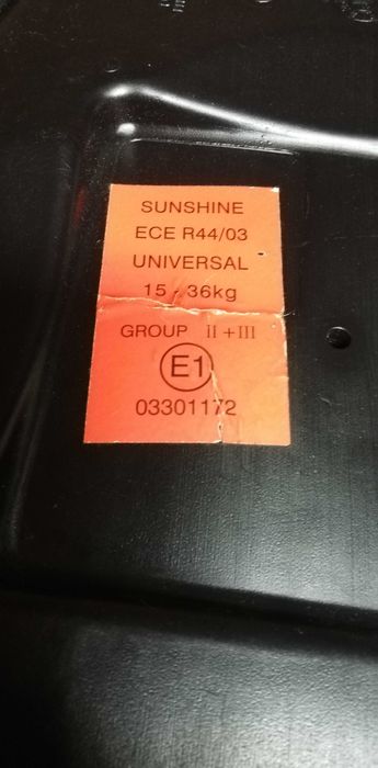 Cadeira de criança 15 a 36 Kg sunshine