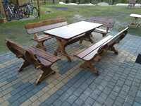 Meble ogrodowe, zestaw ogrodowy "Duży" (4 x ławka duża + stół)