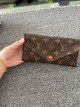 Nowa Louis Vuitton Victorine Mały portfel Róża Pomarańczowy przycisk