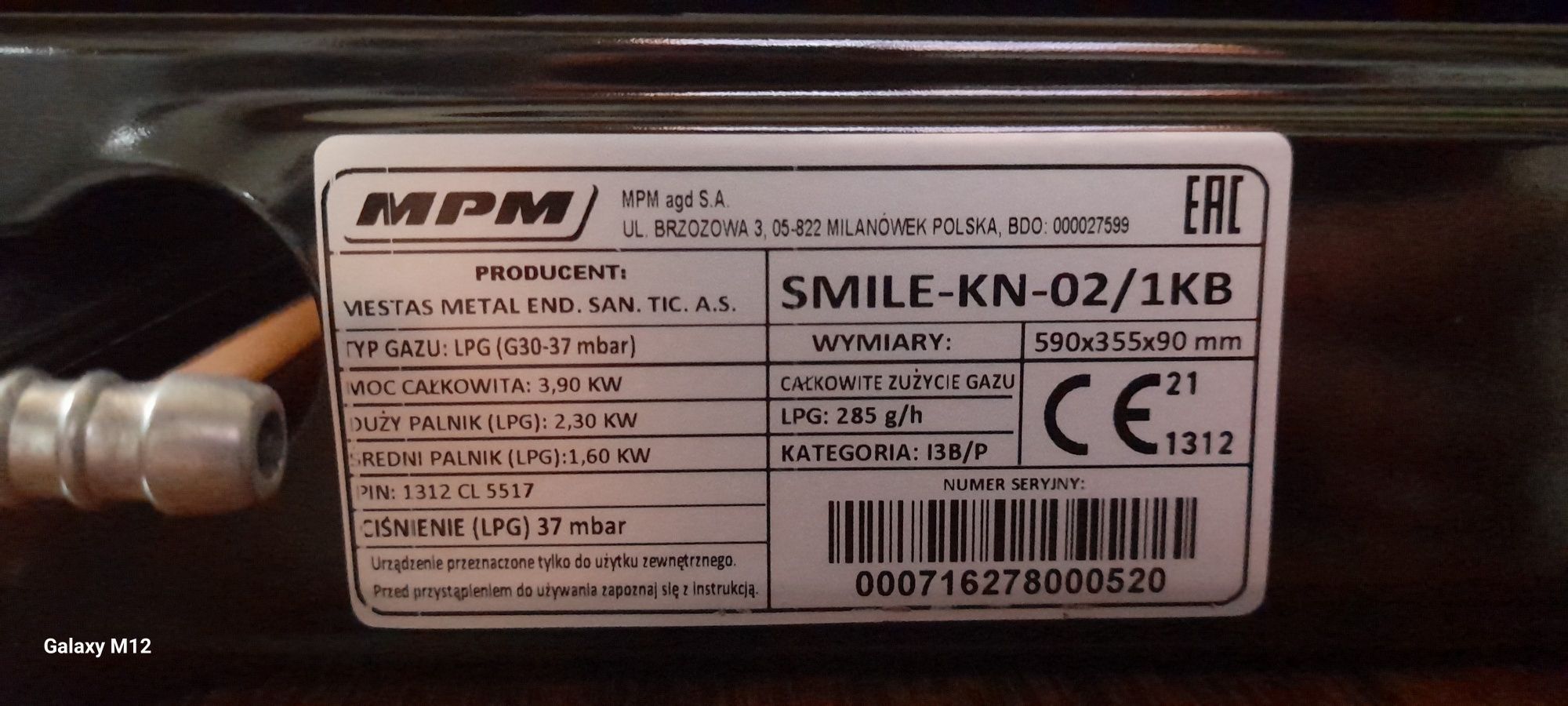 MPM Kuchenka gazowa SMILE-KN-02/1KB