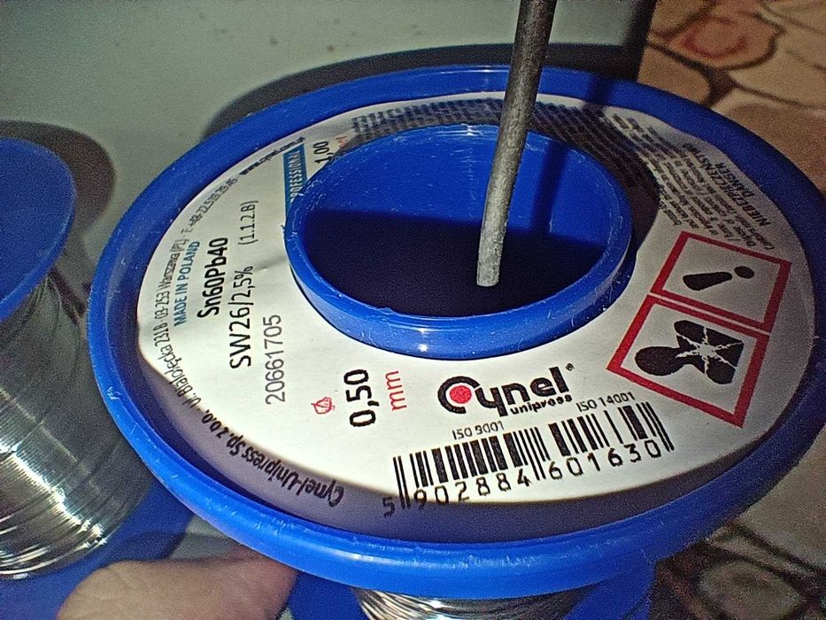 Припой Cynel 60/40 0,5 мм с флюсом 10 метров