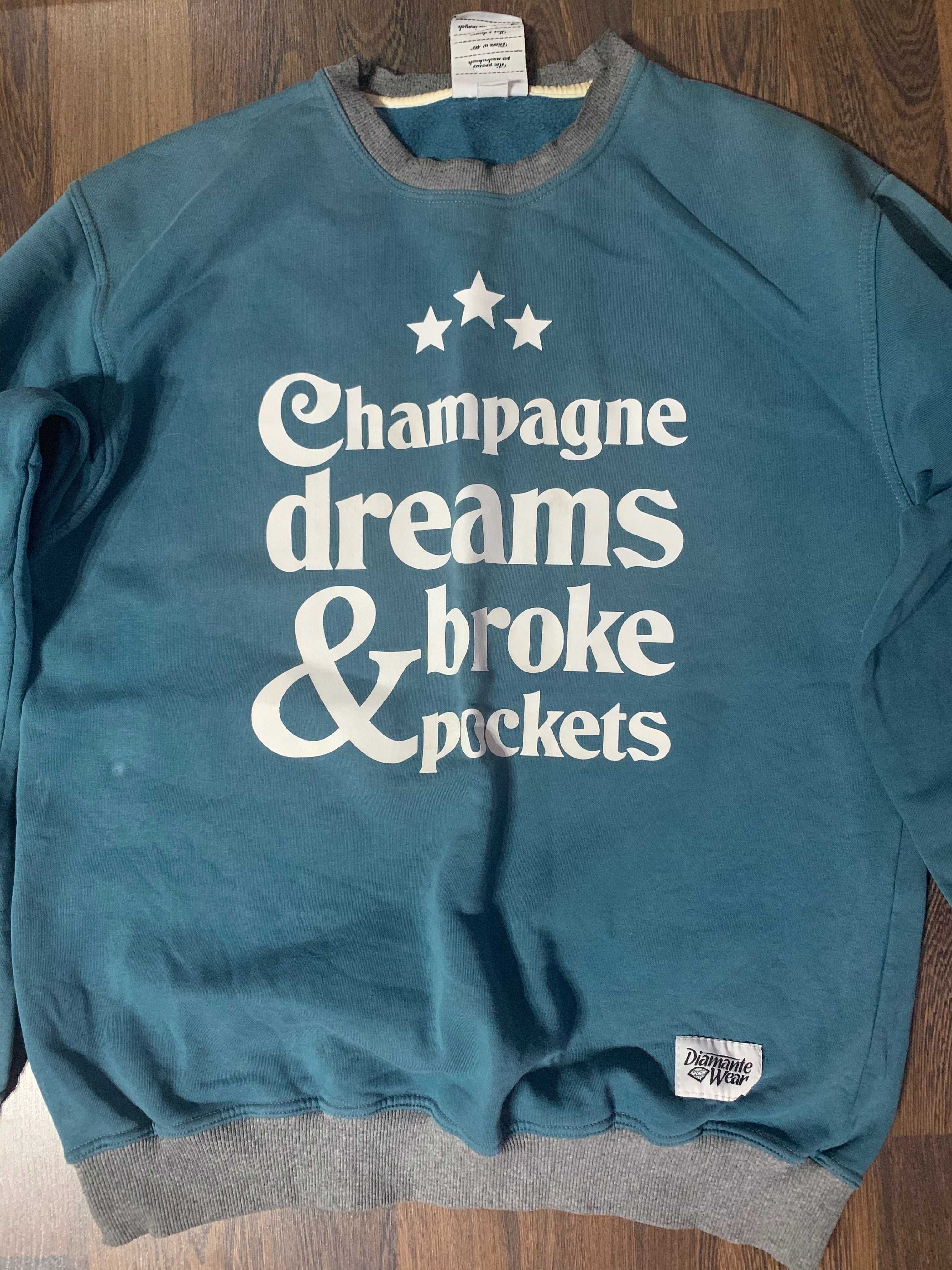 Męska bluza L DIAMANTE Wear Champagne dreams & broke pockets