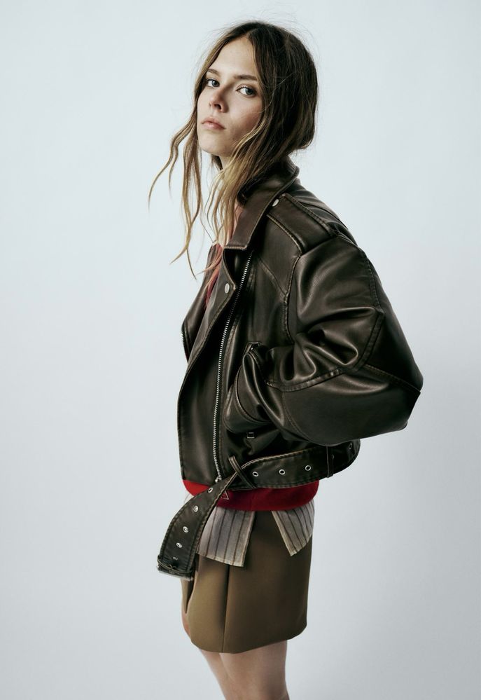Куртка кожанка косуха Zara XS новая