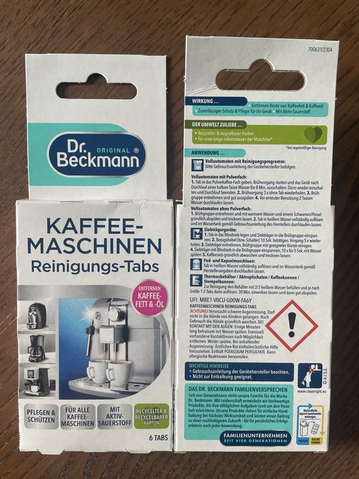 Tabletki do czyszczenia ekspresów Dr. Beckmann (6+5 sztuk)