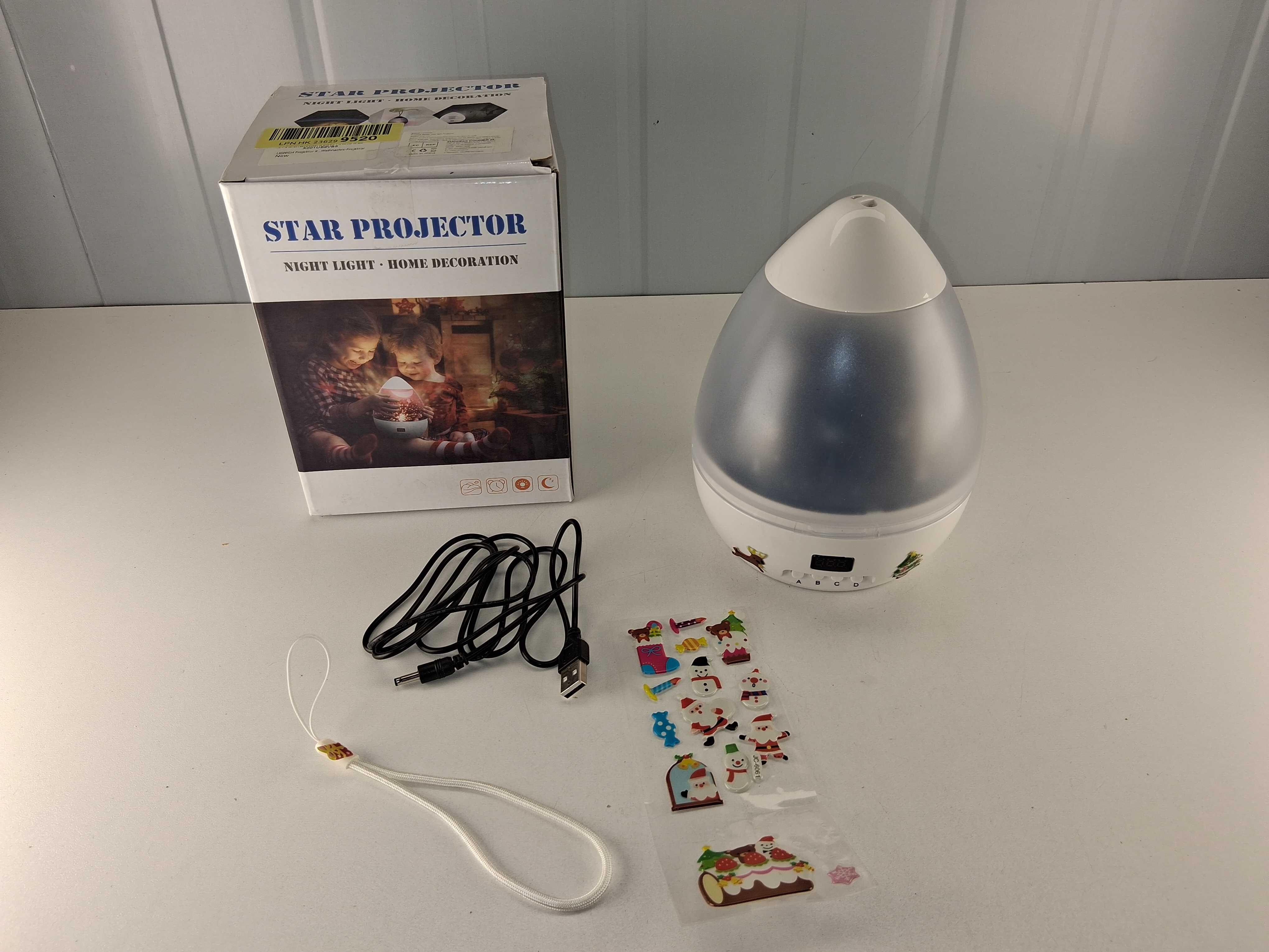 H193 Projektor Gwiazd Lampka Nocna Dekoracja Timer do Pokoju