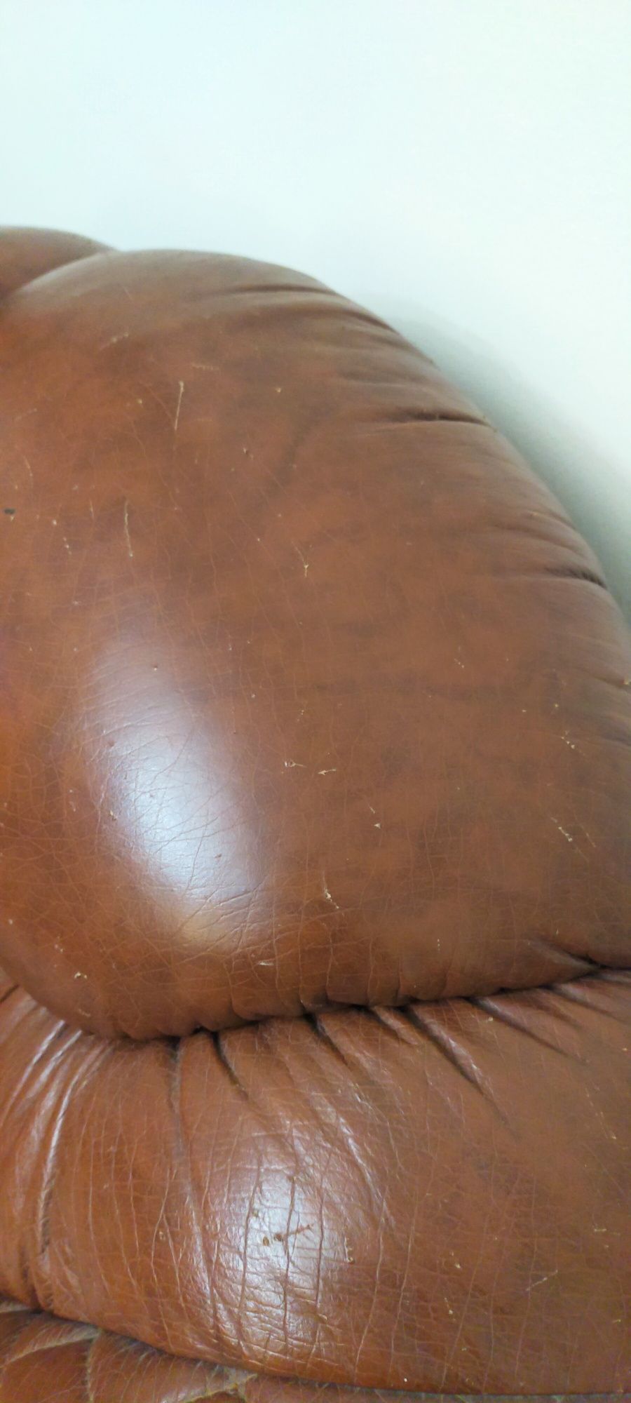 Cadeirão de pele castanho