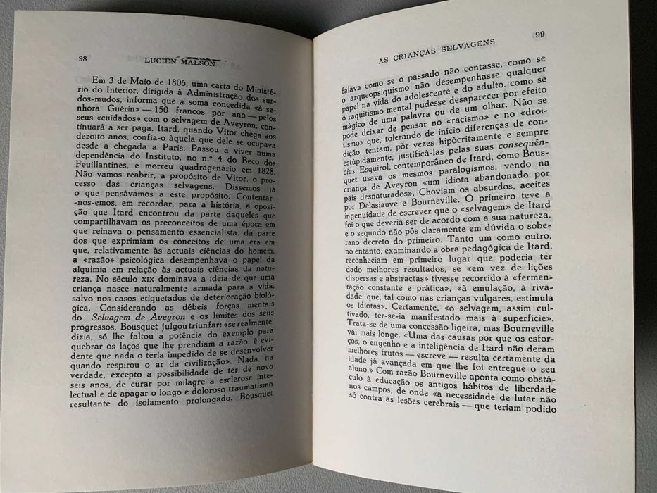 As Crianças Selvagens: Mito e Realidade, de Lucien Malson