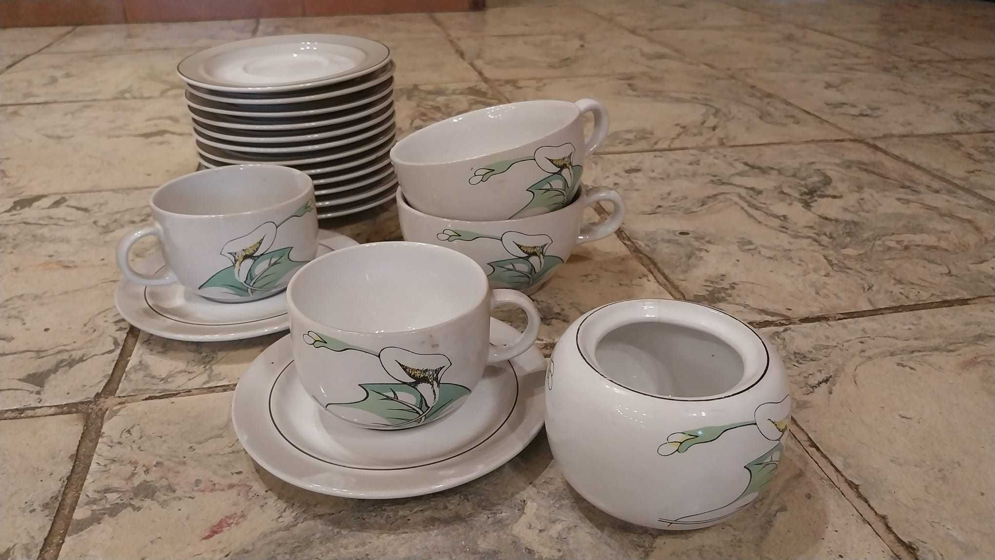 Duży Zestaw ceramiczny PRL do kawy/herbaty