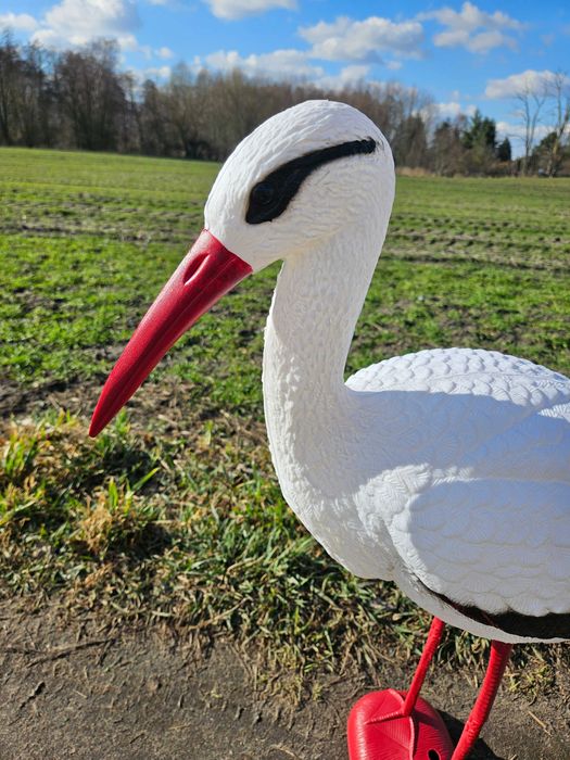Wysoka figurka bocian bociek wiosna lato na ogród działkę prezent