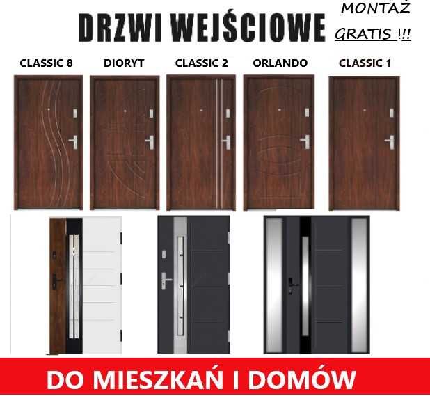 Drzwi zewnętrzne wejściowe do mieszkań antywłamaniowe z montażem