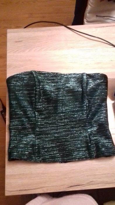 Migoczący szmaragdowy gorset zieleń karnawał wesele studniówka rozm.36