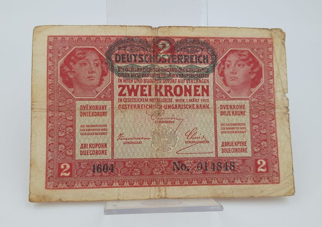 Stary Banknot kolekcjonerski 2 Korony 1917 Austro - Węgry