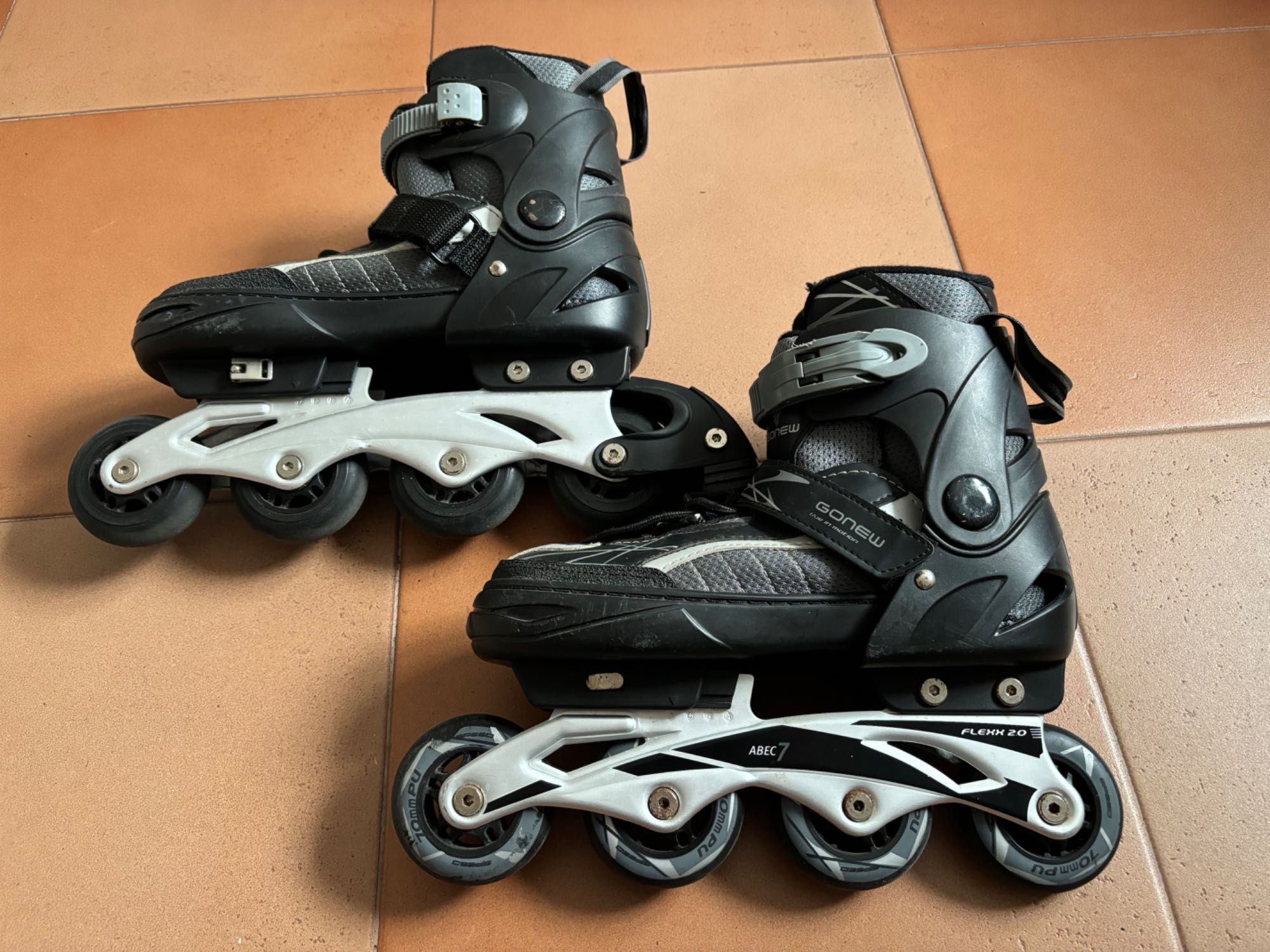 Patins Gonew Flexx 2.0 In line Fitness Preto/Cinza Tamanho 36 a 39