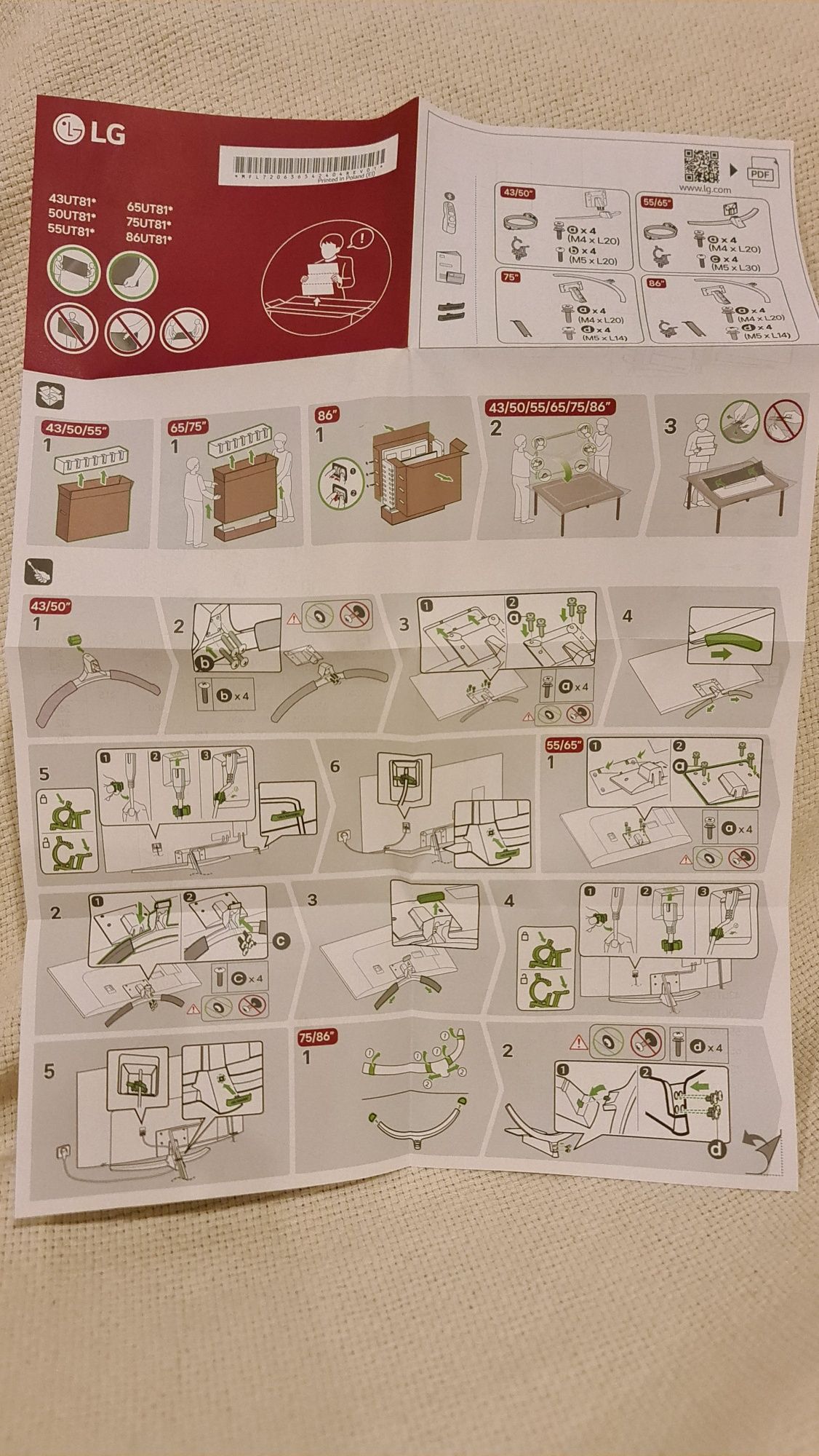 Vendo suporte para tv LG. Estado novo.