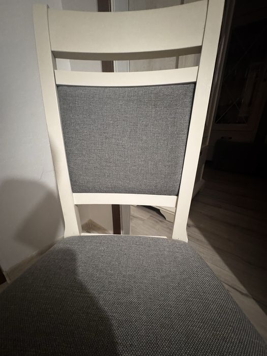 Krzesła Drewniane  4 szt. białe / szare