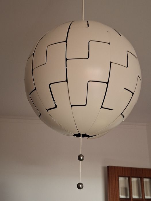 Candeeiro suspenso IKEA explosão, branco/prateado, 35 cm