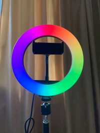 Світлодіодна кільцева лампа RGB кольорова 20 см