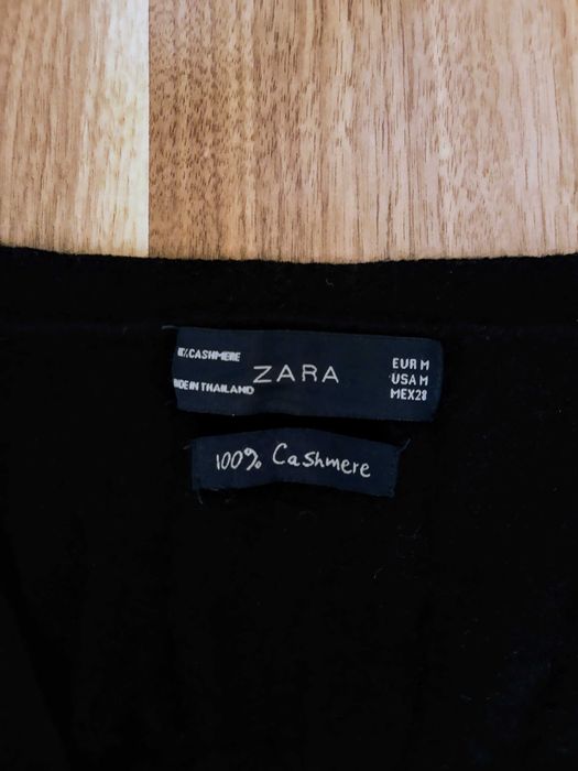 Zara sweterek 100% kaszmir czarny kardigan rozpinany basic minimalizm