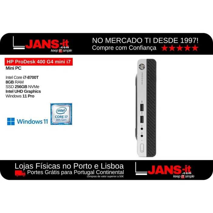 Mini PC HP ProDesk 400 G4 mini i7-8700T | 8GB | SSD 256GB | Win 11 Pro