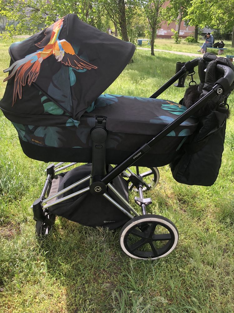 Візок 3 в 1 Cybex priam birds of paradise platinum