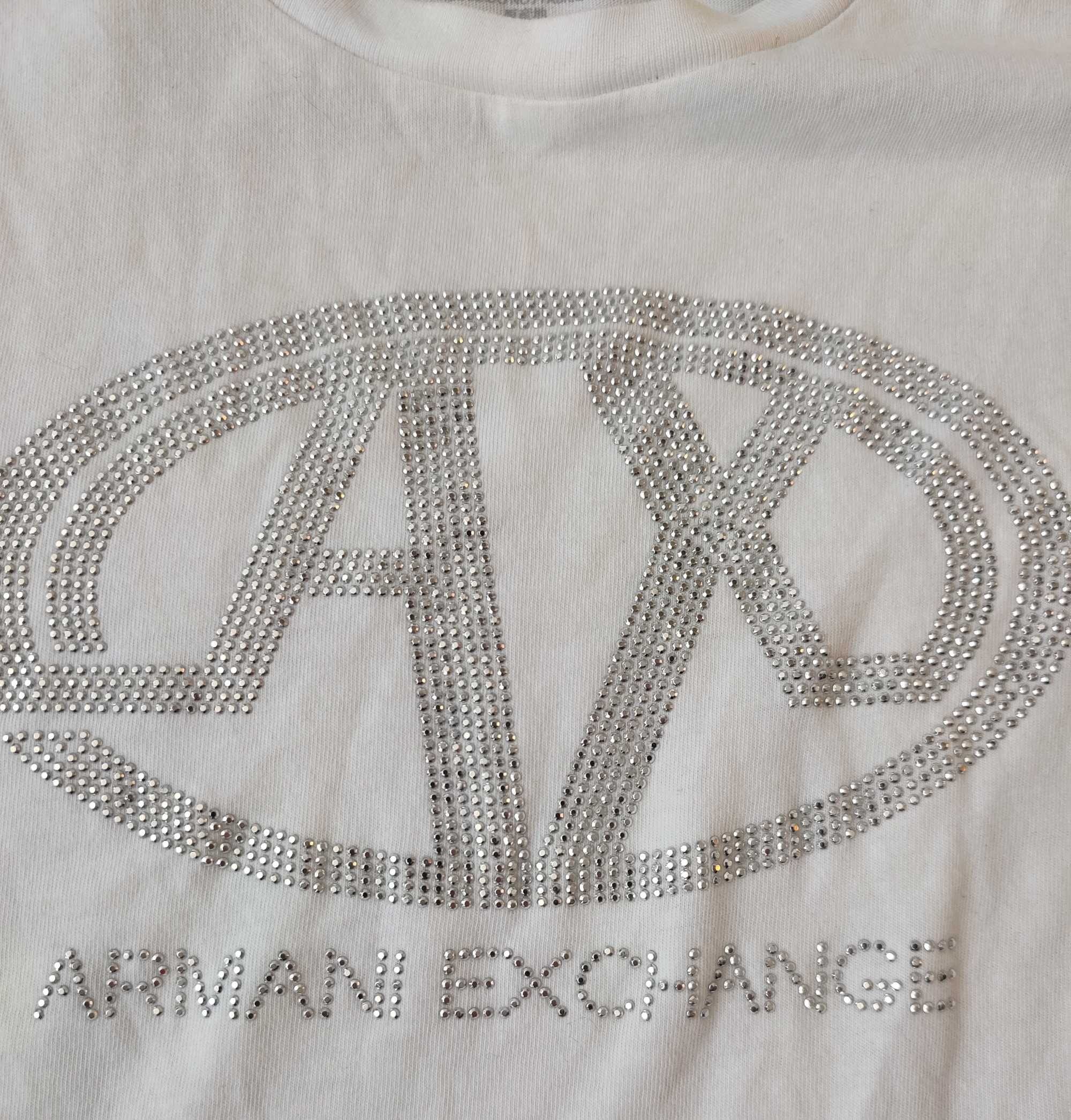 Armani t-shirt oryginalna koszulka z krótkim rękawem L biała damska