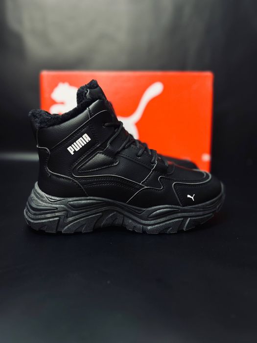 Женские кроссовки Пума Черные зимние кросівки жіночі пума зимові