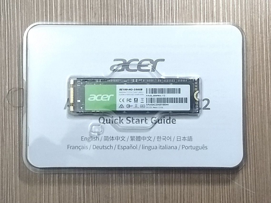 SSD 256 Gb  Acer R E100 M.2. на  гарантии.