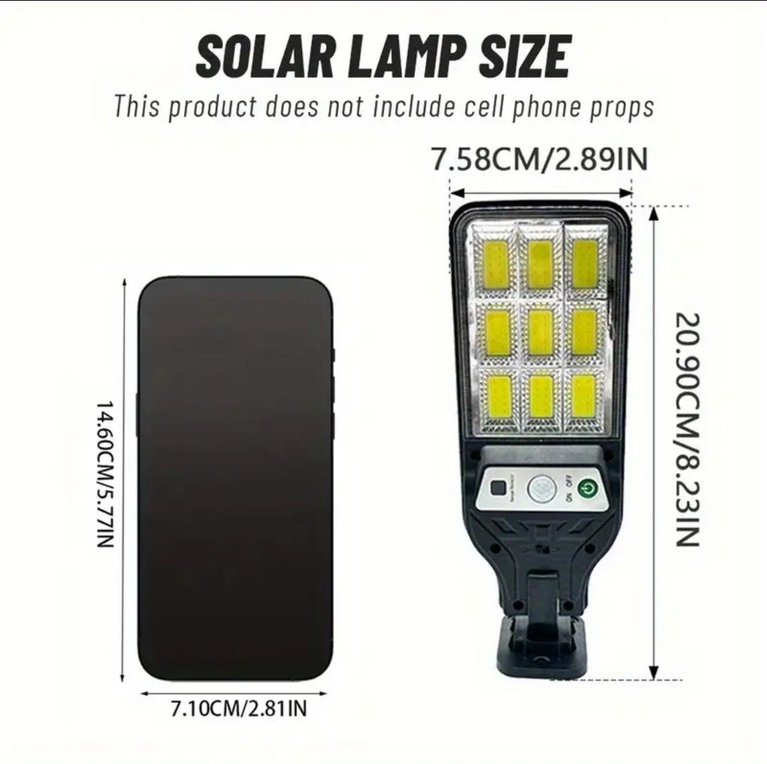 Lampa solarna Led z czujnikiem ruchu pilot i zmierzchu z pilotem. Nowa