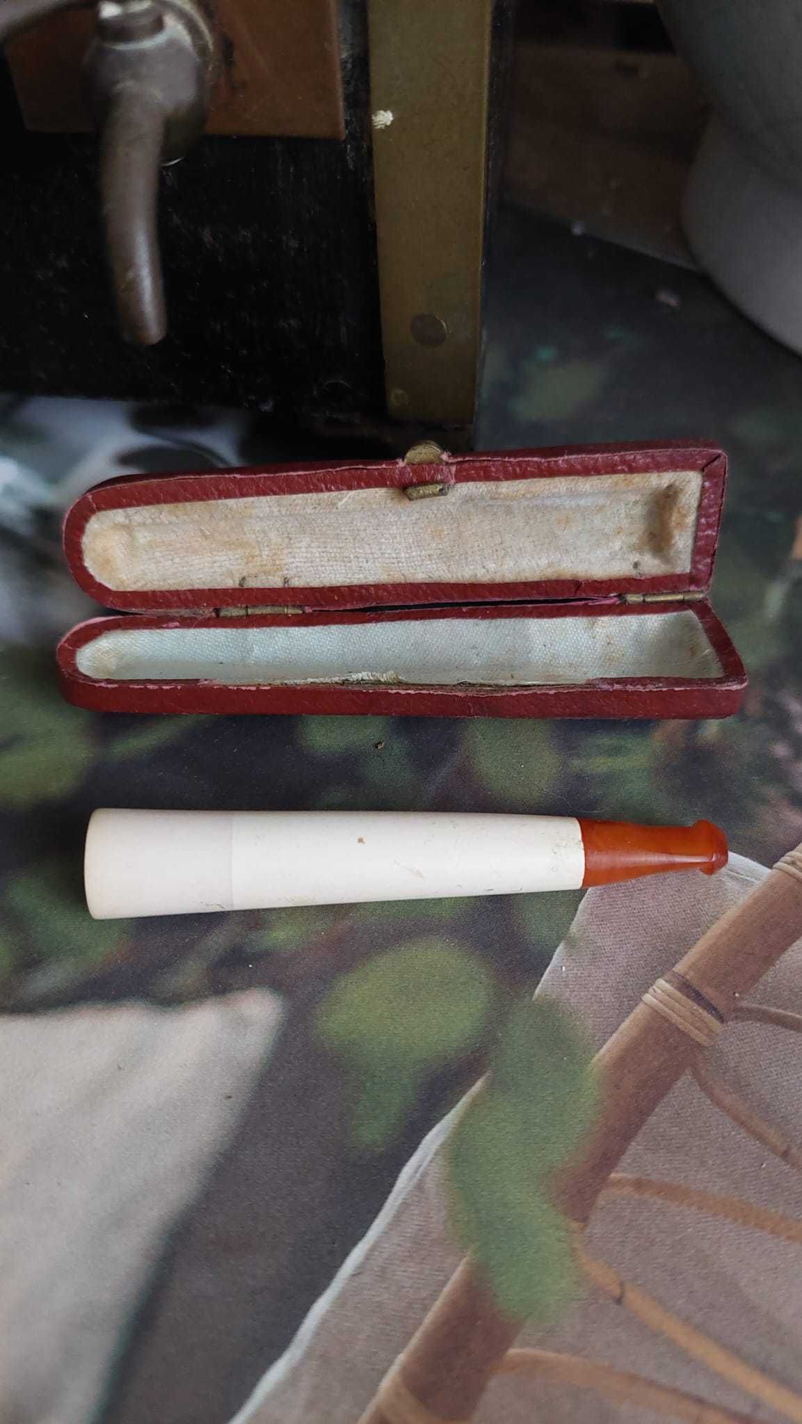 Cachimbo Meerschaum âmbar com caixa