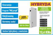 Zestaw hybrydowy, Inwerter 10KW+ Magazyn energii 10,18KWh z Montażem