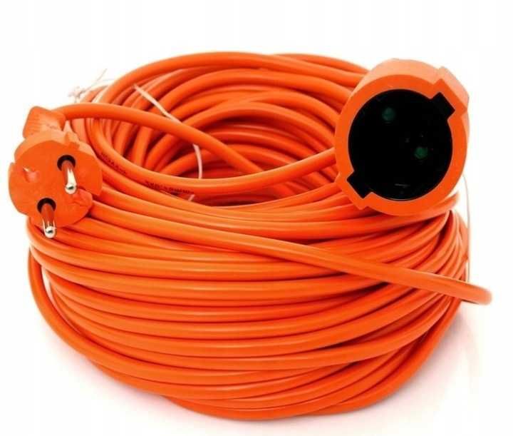 PRZEDŁUŻACZ ogrodowy DO LAMPEK KOSIARKI budowlany sznur 2x1,5mm 50m