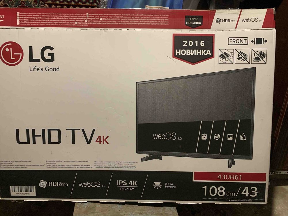 Телевізор LG 43UH61 (4K) під заміну матриці