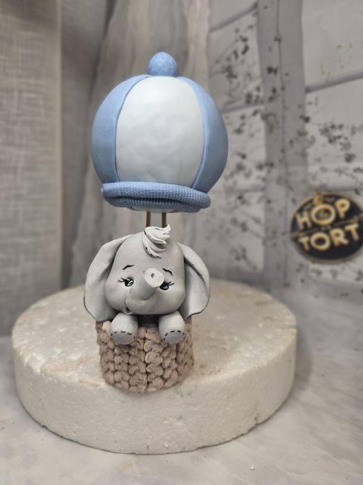 Słonik z balonie. Miś w baloniki dekoracja na tort.