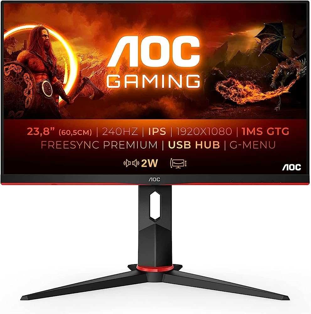 Monitor Gaming AOC 24G2ZU/BK 24'' IPS FHD 240hz 0.5 ms (NOVO)