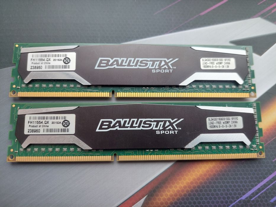 Crucial Ballistix sport ddr3 8GB (2x4 GB) 1600mhz