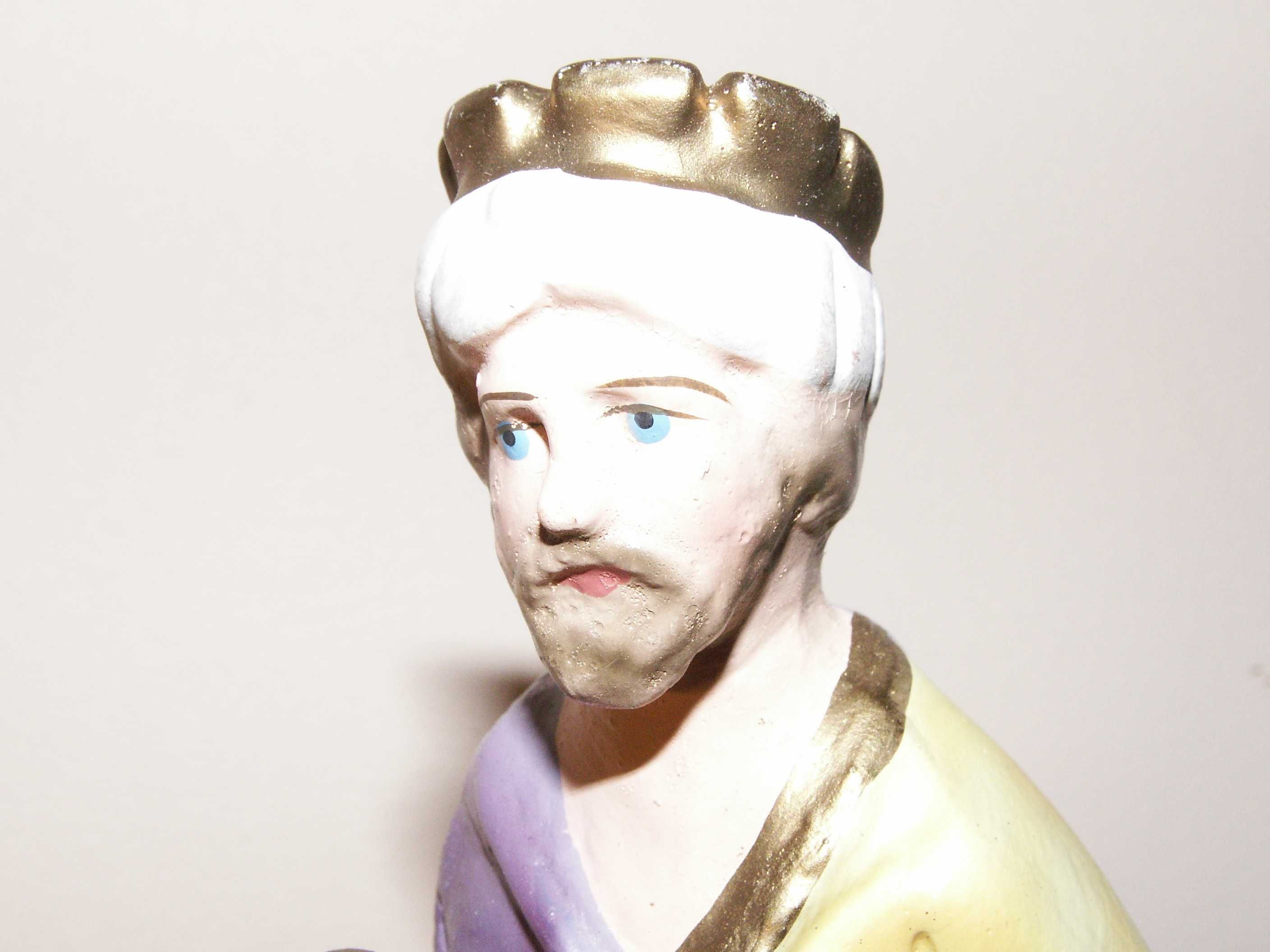 Król 17 cm - Stara gipsowa figurka do szopki