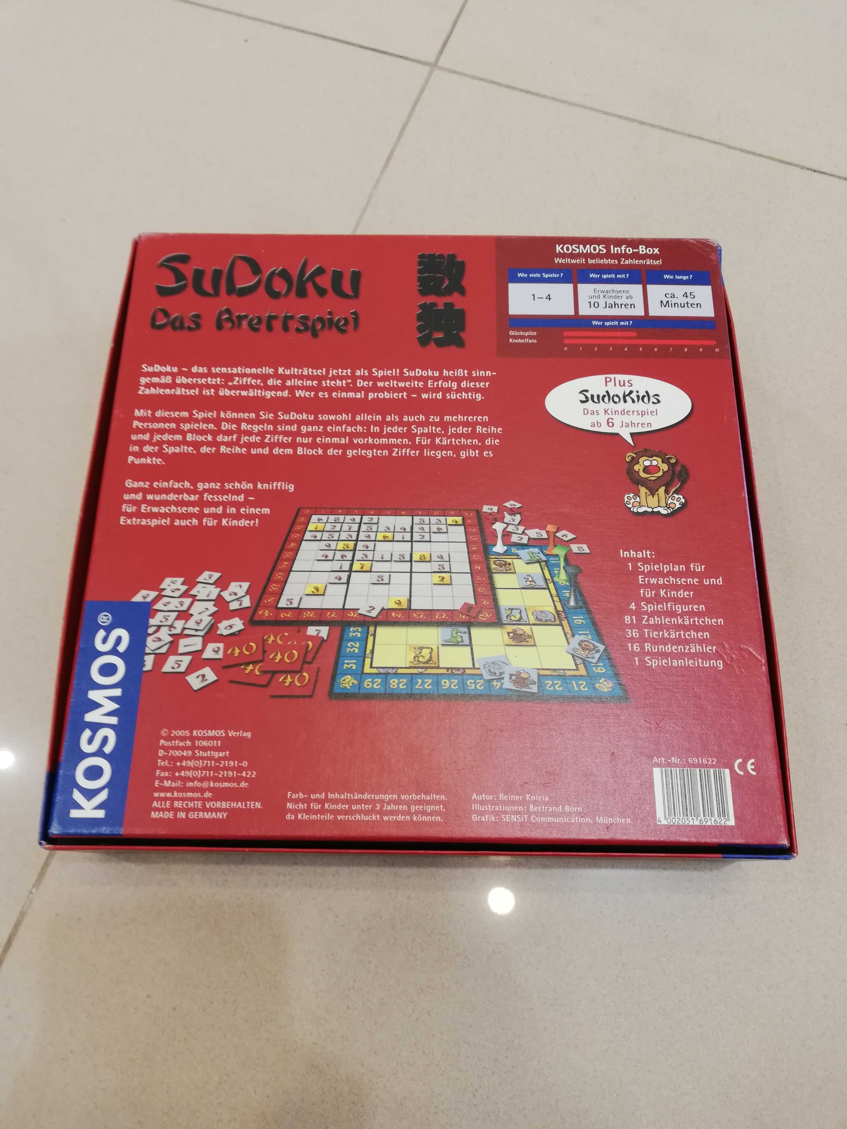 Gra Planszowa Sudoku Kosmos zwierzęta i cyfry 6+